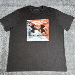 Under‎ Armour T-Shirt Men's XL Gray King of the Mountain Short Sleeve Crew Neck